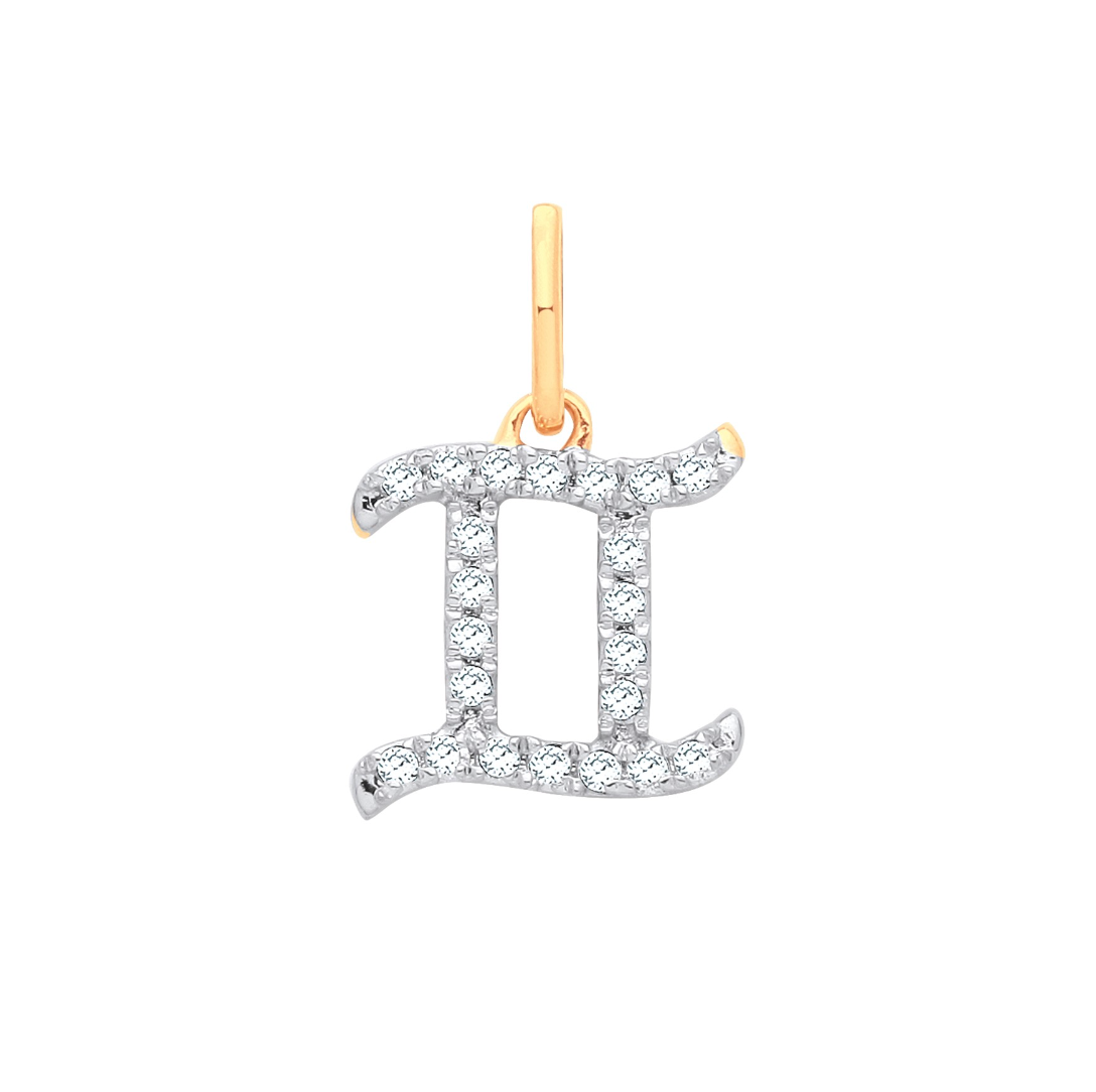 9ct Yellow Gold Natural Diamond Set Initial Pendant -Initial A 9ct Yellow Gold Natural Diamond Set Initial Pendant -Initial A