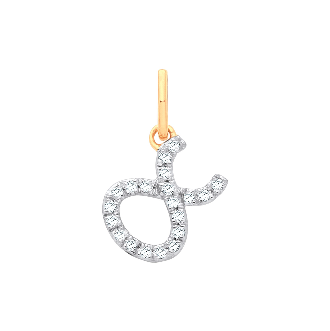 9ct Gold Diamond Set Taurus Zodiac Pendant