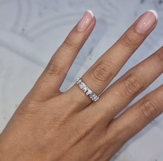 Baguette Brilliant Bar Set Diamond Ring